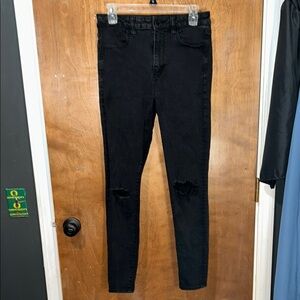 Black Distressed American Eagle Jeans